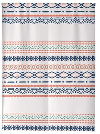 Türvorhang Orange Bohemian Blue Küchenvorhänge Polyester Raumteiler Vorhang Waschbar Vorhänge Kurz Küchenvorhang Langlebig Fliegenvorhang Terrassentür tür Vorhang Verdickung Vorhang Tür 85x180cm
