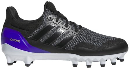adidas Men Ultraboost American Football Cleats, Black/Black/Gold Metallic, 9.5 Medium