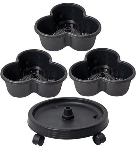 Torre de plantación,Macetas apilables,Macetero de torre de fresa de 3 niveles,Vertical Jardín Espiral de Hierbas Maceta,Macetero de jardín con ruedas extraíbles para suculentas,Flores