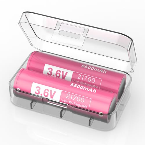 2 Stück Wiederaufladbarer Akku, 3,6V NiMH 5500mAh Batterie mit Batterien Aufbewahrungsbox für Taschenlampe, Kleinen Lüfter, Türklingel, LED Stirnlampe, Mini-Lüfter
