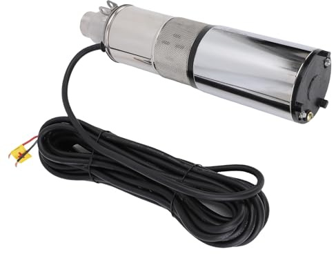 Mumusuki 12V Solar Tiefbrunnenpumpe Edelstahl High Lift 30m Wasserpumpe für die Bewässerung