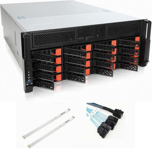 4U Servergehäuse, 16-Bay Hot-Swap Rackmount Speichergehäuse, Schwarz und Silber, Enterprise Data Center Storage Server Case