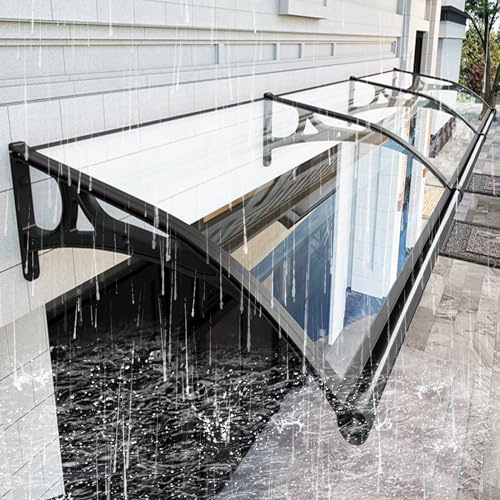 Utomhusmarkis med aluminiumfäste, polykarbonat uteplatsbaldakin för ytterdörren, modernt solljus och UV-skydd, regn och snöskydd, tyst trädgårdsmarkis