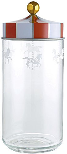 Alessi MW30/150 Circus Barattolo Ermetico in Banda Stagnata e Vetro, 150 cl