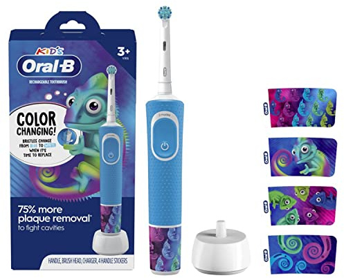 Oral-B Kids Electric Toothbrush with Sensitive Brush Head and Timer, for Kids 3+