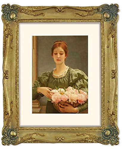 Simon's Shop Vintage Picture Frames 8x10 Inch Gold Photo Frame 20x25 cm with Floral Relief, Wall and Tabletop Frames