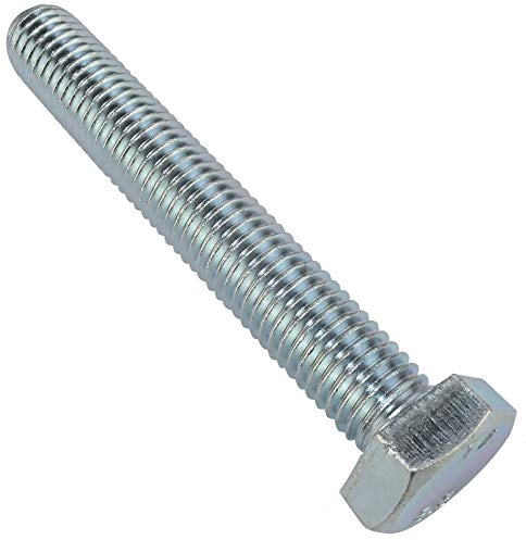 AERZETIX - Lot de 10 Boulons M12x80 à Tête Hexagonale DIN 933 en Acier Zingué Filetage Métrique à Pas Standard Couleur Argent