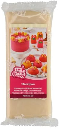 FunCakes Marzipan Natural 1:3, 1 kg | Mandelhaltige Zuckermasse, Holländisches Marzipan, Einfach zu verwenden und geschmeidig, perfekt zum Dekorieren von Kuchen