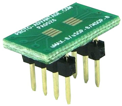 Adaptor, MSOP-8 to DIP-8, 0.65MM | PROTOTYPING Boards/BREADBOARDS PCB, 1 X Qty - PA0026