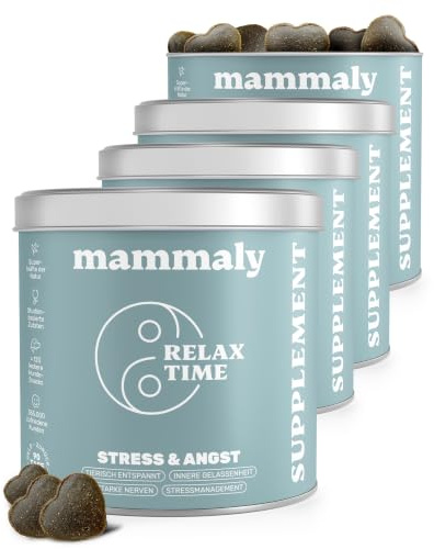 mammaly 4er BESTPREIS-Paket: Relax Time® Entspannungs-Komplex mit Baldrian | 480 Snacks für Beruhigung & Anti-Stress - mit Bierhefe, Probiotika - DLG zertifiziert - mit Tierärzten entwickelt