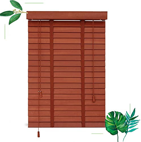 KGUDYS Massivholzjalousien, Naturholzjalousien, Jalousien mit 50mm-Lamellen, Horizontaljalousien für den Innenbereich, wasserdicht/sonnengeschützt, anpassbar,WxH-135x220cm/53x86.5in