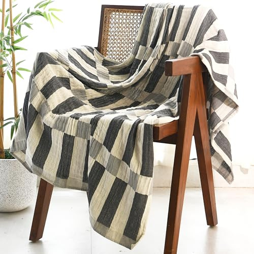 Folkulture Throw Blanket for Couch 50 x 60, 100% Recycled Cotton Blanket and Throws for Chair, Soft Throw Blanket for Bed or Bed Throws for Sofa, Boho