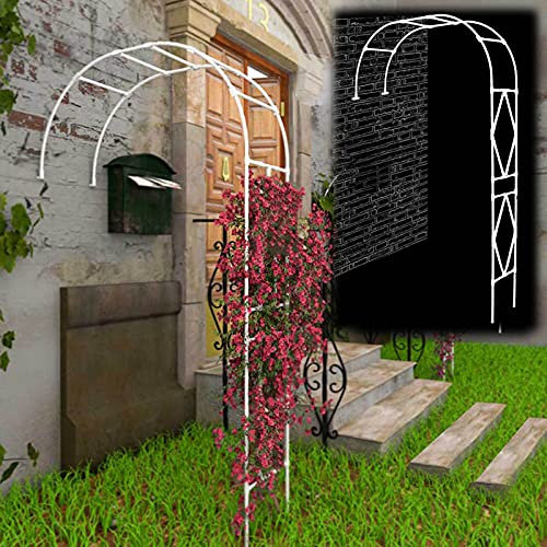 Rosenbogen Torbogen Rankhilfe Metall-Gartenlaubenbogen, Stahlrahmen, halbseitiger Gartenbogen für Kletterpflanzen – Verwendung mit allen Arten von Weinreben, Brautparty-Dekoration, Pergola-Laube (sch
