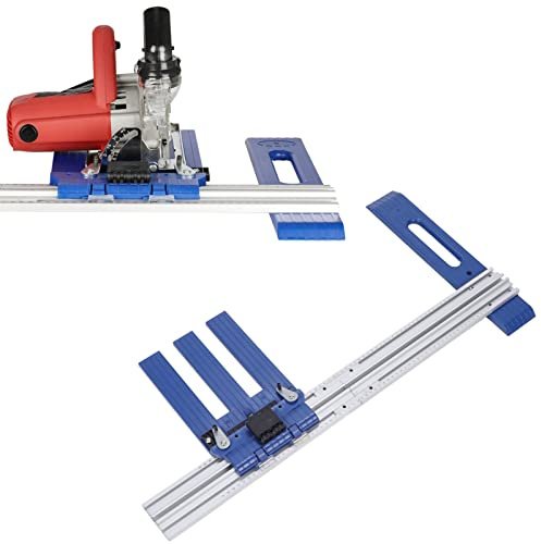 Gugxiom Guide de Scie Circulaire, Plage de Coupe de 0 à 65 Cm, Rail de Guidage pour Coupe-bois avec échelle Précise, Guide de Scie pour Charpentiers