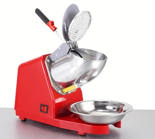 Electric Ice Shaver 4 Blades Ice Crusher Shaver 209lbs/hr Stainless Steel Ice Shaver Machine 300W Ice Crushers for Home Use 2200 RPM Ice Shaving Machine Commercial and Domestic Silver (FYZ-278-3)