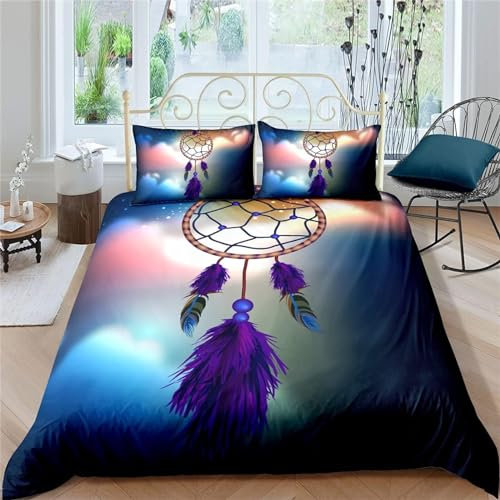 Bettwäsche Set Bettbezug 135x200 Weich Bequem Atmungsaktiv Hypoallergen Mikrofaser Bettbezüge + 2 Kissenbezug,Geeignet für Jungen Mädchen Kinder - (TraumfäNger)