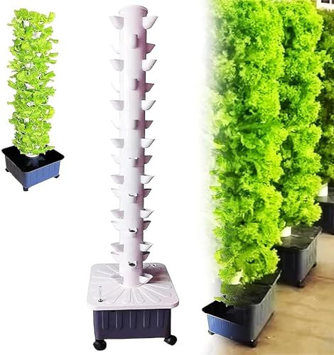 RRrawgff Torre idroponica a 15 Strati e 45 Fori, Sistema di piantagione idroponica, Sistema di piantagione idroponica per Giardino Verticale, piantagione agricola in Serra