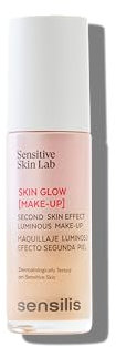 Sensilis Skin Glow Make Up - fondotinta idratante e luminoso, copertura leggera, per pelle spenta, adatto per pelli sensibili 30 ml, tono 02 beige