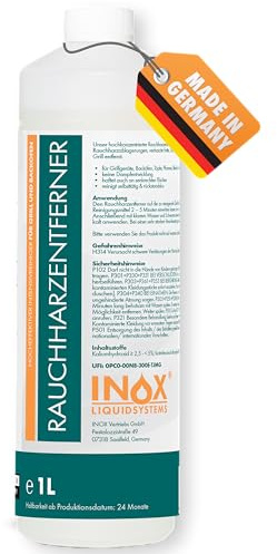 INOX - Rauchharzentferner 1L I Backofenreiniger extra stark I Grillreiniger Gasgrill I Extrem kraftvoller Grillrost Reiniger I Rauchharzentferner Konzentrat dank effektiver Formel