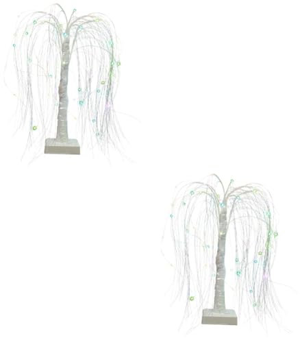 PRETYZOOM 2 Sätze Dekorative Lichter geführter Halloween-Baum künstliche Lichter led Tree Light Artificial Tree Baumlichter drinnen künstlicher Baum Weihnachtsbaum Licht LED-Weidenbaumlicht