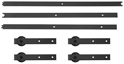 16ft 488cm Double Door Splicing Regular Carbon Steel Barn Door Hanging Rail Track Pulley for Sliding Closet, Cabinet, Barns-Both Exterior and Interior with in-Line Splicing,