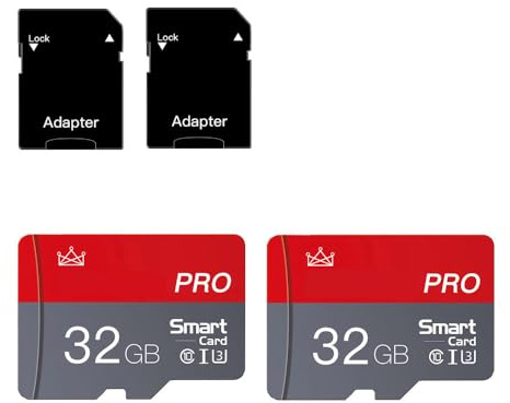 32GB Micro Memory Cards 32GB with Adapter Class 10 High Speed Mini Card for Smartphones/Tablet 2-Pack