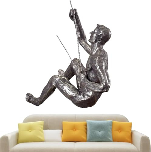 Arte mural de escalador - Esculturas modernas de resina para pared | Figuras decorativas únicas para salón, dormitorio, habitación de los niños y oficina, decoración perfecta para el hogar e idea de