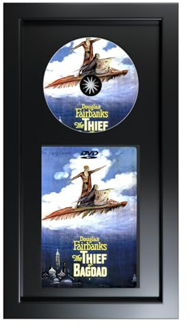 DVD Display Frame for Cases and Discs with EVA Foam Lining and Black Flocked Fabric, Movie Display Frame for Wall Display and Tabletop Display, DVD Wall Display, 7.9“x15.1“(DVD Case)