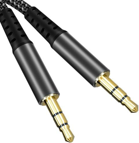 Aux Kabel, Audio Kabel 3,5mm Klinke auf Klinke Stereo klinkenkabel 3,5 [1,2M] Nylon Geflochtenes Klinkenkabel für Autoradio, Kopfhörer, Stereoanlage, PC, Handy, Tablet, Lautsprecher, MP3 MP4 Player