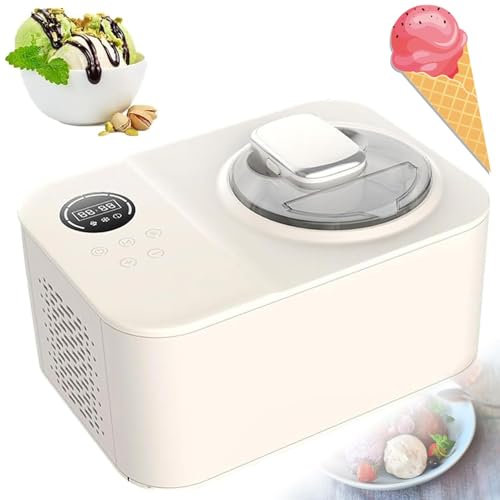 STWBHW Automatic Ice Cream Maker,No Pre-freezing Ice Cream Machine,1.2L Ice Cream Maker with Touchscreen Control,Sorbet Frozen Yoghurt Machine with Compressor and Timer, for Frozen Yogurt, Gelato