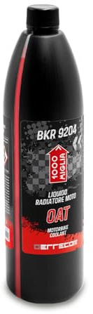 ERRECOM 1000 Miglia BKR 9204 Liquido Radiatore Moto Oat -38°C/+125°C, Antigelo Pronto all’Uso con Pacchetto inibitore a Base Organica Oat, 1 litro - Rosso