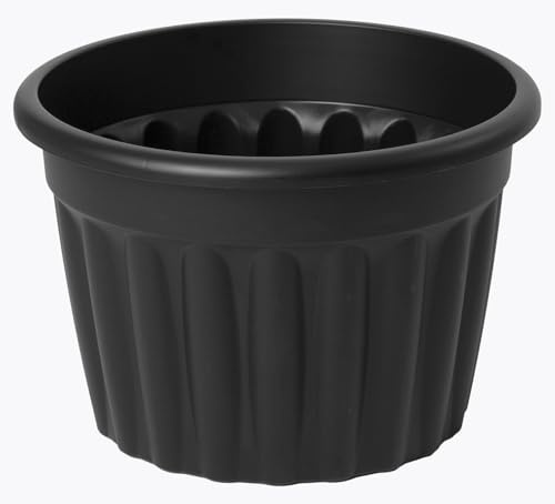 Muddy Hands 69 Litre Black Extra Large Round Plant Pot Outdoor Garden Vegetable Fruit Flower Herb Tree Plastic Planter