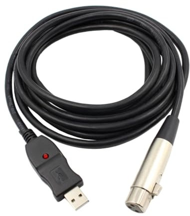Yardwe Cable Convertidor USB Xlr Micrófono Adaptador Profesional de Audio Grabación de Compatible con Estudio y Karaoke