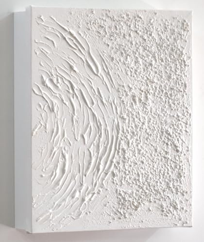 Cuadroexpres - Armario para Llaves con 15 Ganchos, Minimalista, Pintado a Mano, Todo en Blanco, con Relieve, 100% Original, Incluye Tacos y Tornillos para la Pared