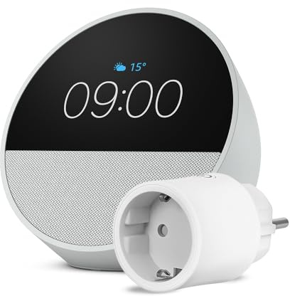 Amazon Echo Spot (Nouvelle génération) | + OSRAM SMART+ Prise intelligente avec Matter, Fonctionne avec Alexa - Kit de démarrage Maison connectée