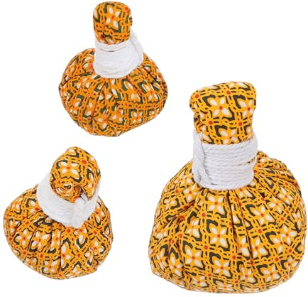 Veemoon 3pcs Chinese Herbal Health Balls Massage Balls Wormwood Pouch Warming Bags for Acupressure and Chinese Wellness Practices