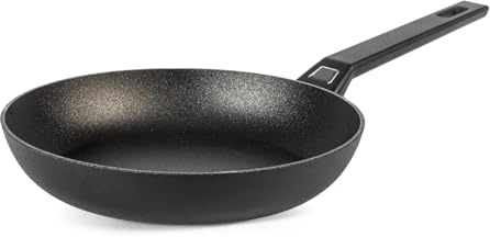 H&H Padella Titan in Alluminio con Rivestimento Antiaderente Pfluon, 30 cm, Colore Nero, Adatta a Tutti i Piani Cottura - Incluso Induzione e Vetroceramica, PFOA Free