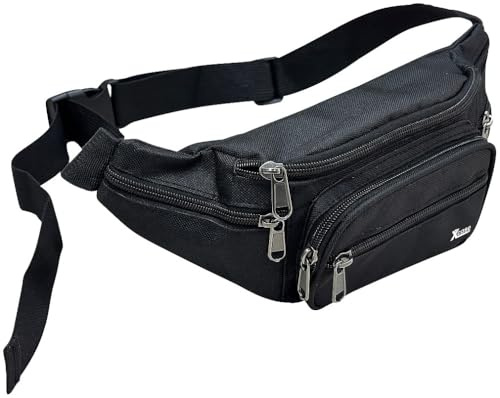 Xcase Bauchtasche: Bauch- und Gürteltasche mit 6 Reißverschlussfächern, wasserabweisend (Gürtel-Tasche, Sport-Hüft-Tasche, Wandern)