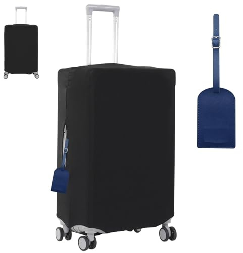 Housse de protection élastique pour valise, protection de valise avec 1 étiquette de bagage, lavable, taille M