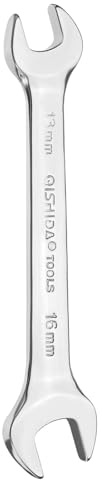 QUARKZMAN Chiave A Doppia Bocca 13mm x 16mm Metrica Angolo Offset 15 Gradi Chiave Testa Piatta Piccola Chiave A Boccale Specchio Lucidata Per Riparazione Auto Montaggio Mobili