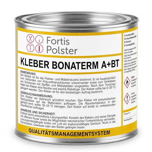 BONATERM A-PLUS BT Kontaktkleber 0,4 kg - Polsterkleber für Dachhimmel, Autostoffe, Schaumstoff, Teppich und Leder - Universalkleber für Fahrzeughimmel und Polsterarbeiten, toluolfrei