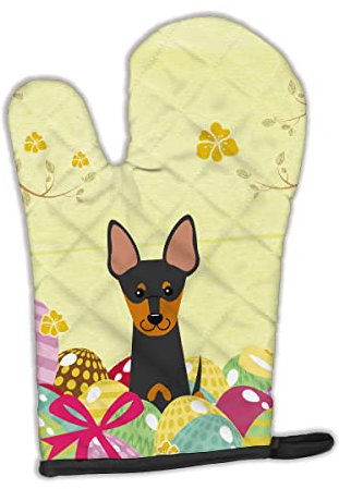 Caroline 's Treasures Ostern Eier English Toy Terrier Ofenhandschuh, multicolor, 30,5 x 21,6 cm