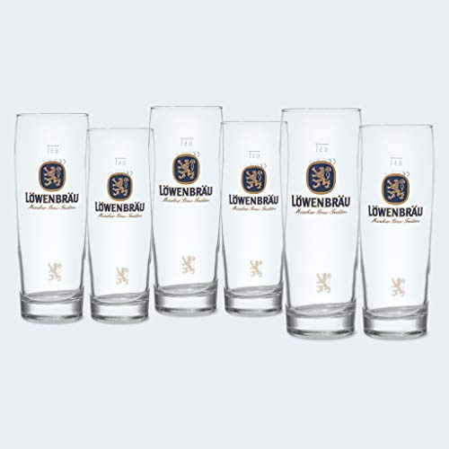 Löwenbräu Original Beer Glass 0.5 L Real Beer Flavour Bavaria Pack of 6
