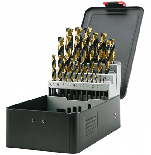 NORTOOLS Metallbohrer Set 25 -tlg Bohrer Set HSS M2 Turbobohrer Spiralbohrersatz Aufsätze für Bohrmaschinen für legiertem Stahl, Blech