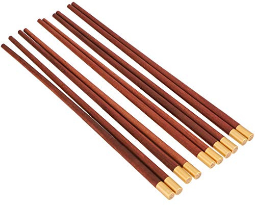 Fdit di Bacchette Cinesi, Stile 5 Paia di Bacchette di Legno in Stile Cinese Set Sicuro da tavola Artigianale per Amici di Famiglia(2#)
