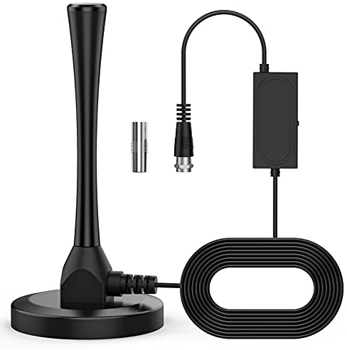 Bqeel Antenne Intérieur Puissante, Antenne TNT DVB-T/DTMB, Amplifiée 240 Miles avec Amplificateur de Signal Booster et 5M Câble Coaxial