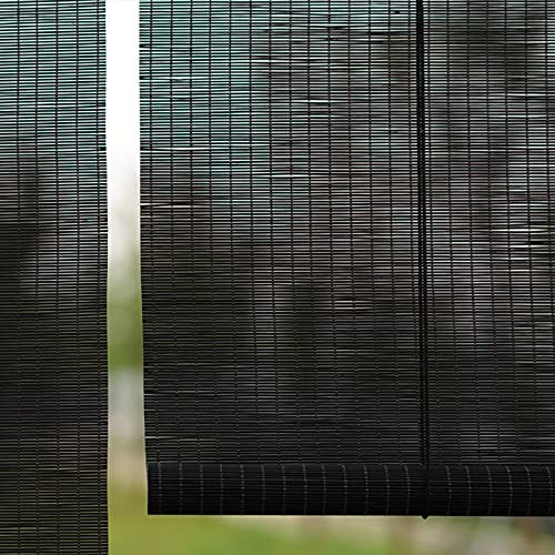 JLXJ Bambusrollo Rollos Retro Schwarz Bambus Rollo für Küche/Schlafzimmer/Schlafzimmer, Japanischer Stil Lichtfilterung Sonnenschutz, 70/90/110/130/150cm Breit (Size : 150×200cm(59×78.7))