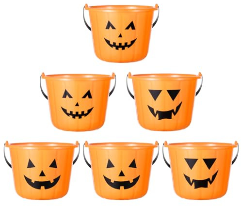 Cabilock 6pcs Halloween Pumpkin Bucket Halloween Pumpkin Candy Bucket Mini Decoration Autumn Sweets Pots for Collecting Sweets for