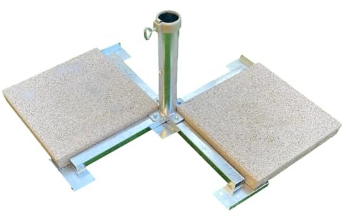 holly 50 x 50er Beton Platten Schirmständer für Schirmstocke bis 55 mm Ø - Made in Baden Württemberg aus 4 mm Stahl-