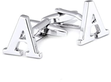 Stfery Manschettenknöpfe Hochzeit Bräutigam, Manschettenknöpfe Buchstaben Silber Versilbert Cufflinks Buchstabe A Schmuck Geschenk